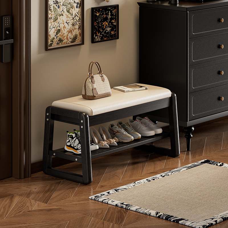 家用玄关换鞋凳入户门口沙发一体物可鞋柜坐长条凳实木收纳储穿鞋