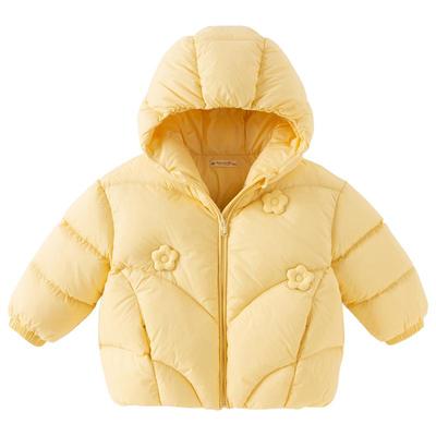 戴维贝拉女童短款羽绒服2025新款冬装女宝宝A类外套儿童防水上衣