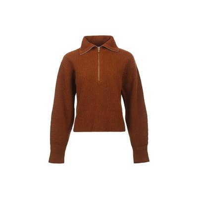 【自营】MaxMara女士FW25羊毛羊绒混纺半拉链高领纯色针织衫毛衣