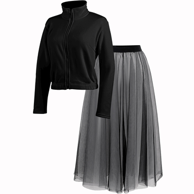 秋冬加绒舞蹈外套长袖练功套装