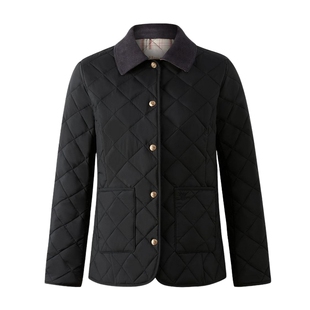 【三防】Eland衣恋棉服女学院风春日华夫饼绗缝菱格外套2025春新