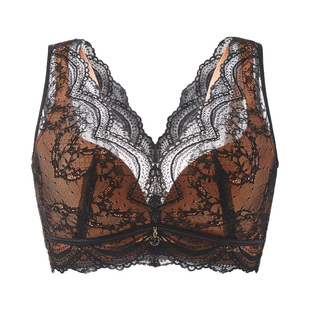 黑天鹅刺绣软钢圈小胸聚拢内衣女夏季薄款文胸收副乳上托防下垂