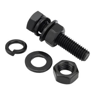 8.8级黑色外六角螺丝螺母高强度组合平垫弹垫套装M4M5M6M8M10M12