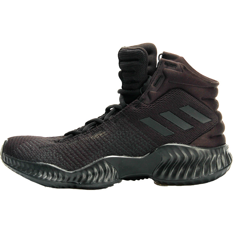 Adidas/阿迪达斯纯黑色男女运动休闲舒适实战减震篮球鞋FW0904
