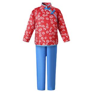 小铁梅儿童红灯记演出服阿庆嫂碎花采茶女村姑服京剧李铁梅舞蹈服