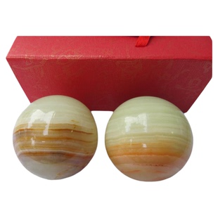 阿富汗玉石健身球手球老年人保健球老人练手石球手握实心铁球转球