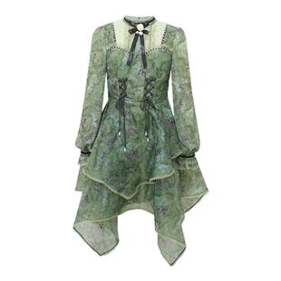 LULUALWAYS【商场同款】法式浪漫飘逸花稿层次感连衣裙