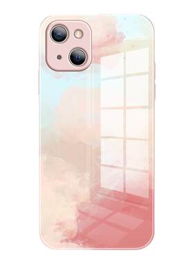沃艾尼 ins风彩绘适用苹果13手机壳iphone12玻璃x新款14/11pro max网红女神7p潮牌6sp高级xr情侣8plus全包se3