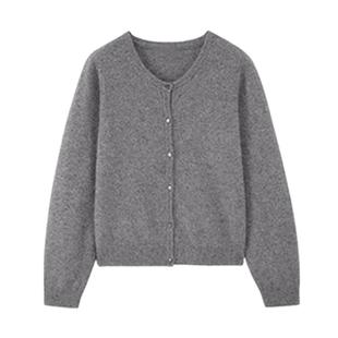 外贸原单意大利女装薄款外单清仓出口欧货羊绒针织开衫女毛衣外套