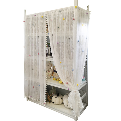 毛球diy绒球蕾丝纱帘遮挡帘