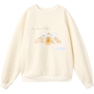 笛莎官方旗舰童装女童加绒卫衣冬季新款大童女孩儿童加厚保暖上衣