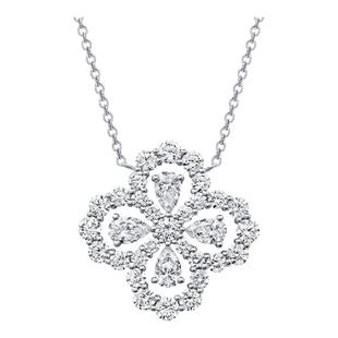 18K金培育钻石LOOP项链锁骨链四叶草耳钉真钻手链生日礼物送女友