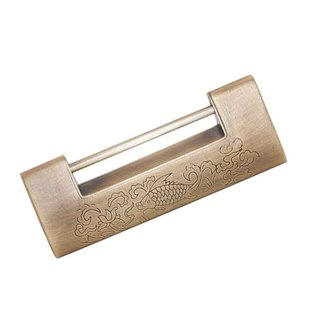 中式古典锁古代横插销仿古锁复古挂锁老式小锁头红木家具锁纯铜锁