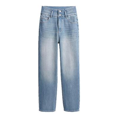 直筒牛仔裤女小个子法棍烟管裤