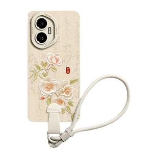 栀子花适用荣耀300手机壳荣耀500pro腕链套新款200硅胶pro可调节挂绳400防摔荣耀500的100高级感honor女全包