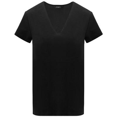 COCOBELLA简约黑色V领短袖T恤