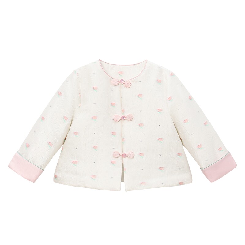 朗姿童装/ETTOI爱多娃女童新中式棉服保暖短外套拜年服春季新款