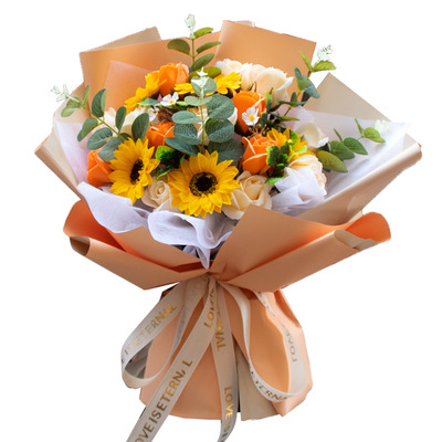 玫瑰花束香肥皂花仿真永生节日送老师客户闺蜜男女生朋友妈妈花束