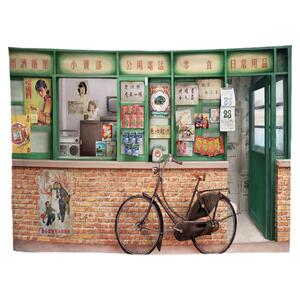 港式复古餐厅背景布装饰布
