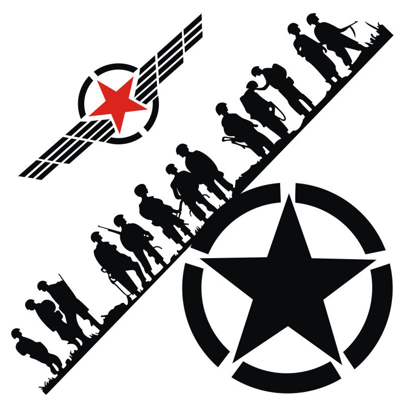 兄弟连二战吉普牧马人车身拉花