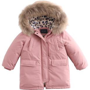 商场同款马克珍妮男女童户外防寒中长款厚羽绒服滑雪服210850