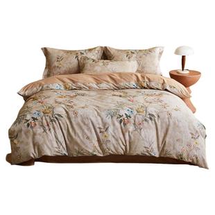 60支长绒棉磨毛四件套纯棉被套床单全棉秋冬新款法式数码印花床品