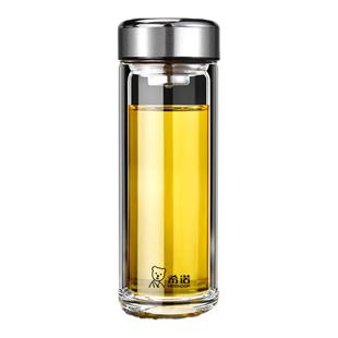 希诺双层玻璃杯新款办公家用泡茶杯男女士杯子车载隔热防烫水杯