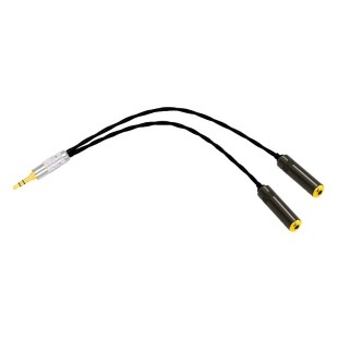 发烧镀银无损立体声3.5公母一分二音频线情侣共享分音耳机分线器