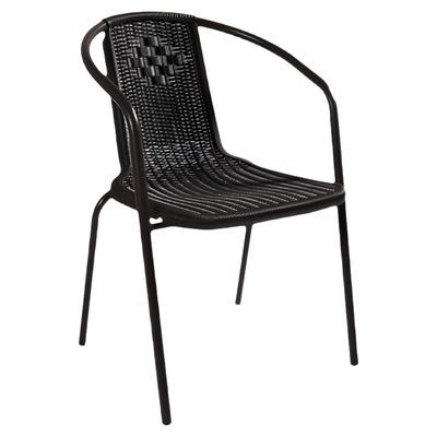 仿藤椅单人休闲靠背椅家用庭院办公椅餐椅阳台围椅奶茶店可堆叠椅