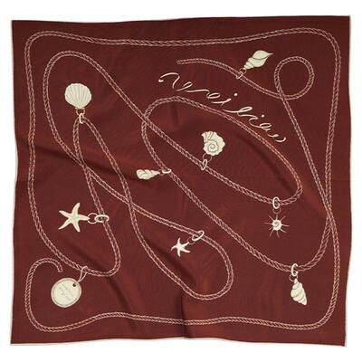 Weiliao贝壳丝巾真丝小方巾双面