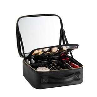 LED带灯全屏镜子化妆包便携女化妆箱手提大容量化妆品收纳包盒