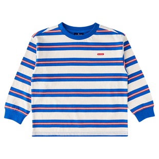BLUEDOG 蓝狗25FW儿童秋冬多色条纹休闲百搭T恤宽松小童长袖上衣
