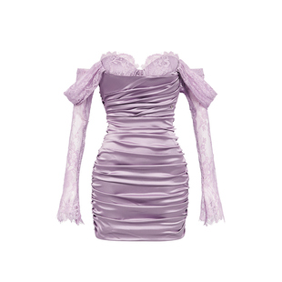 Sheer Luck Belle蕾丝花边弹力缎面法式浪漫包臀连衣裙子春夏新款