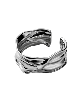 不规则波纹开口戒指女小众设计