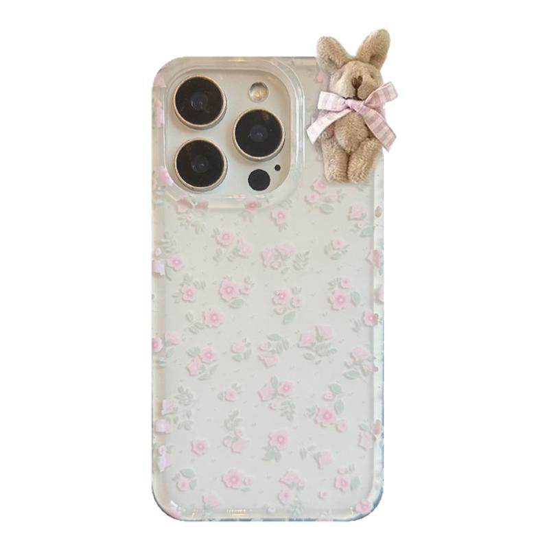 lilihouse秋冬ins少女清新温柔碎花立体玩偶15适用17pro苹果17ProMax手机壳iPhone16全包17