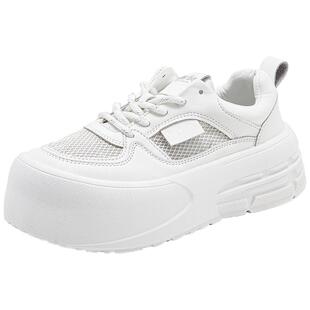 Walker Shop厚底小白鞋女2025年新款鞋子夏季女鞋网面透气板鞋女