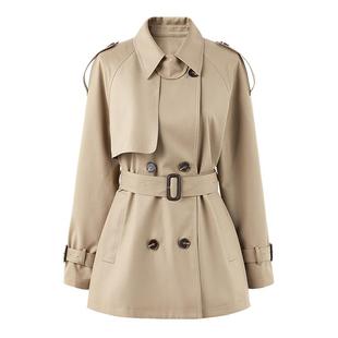 秋水伊人气质短款风衣外套女2026春季新款小个子翻领通勤百搭上衣