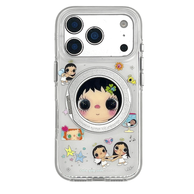kaia日韩趣味卡通天使小玉yuy适用苹果17promax手机壳iphone16pro新款15女17pro支点支架15pro全包防摔手机套