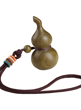 【已过香香】绿檀葫芦盘玩吊坠