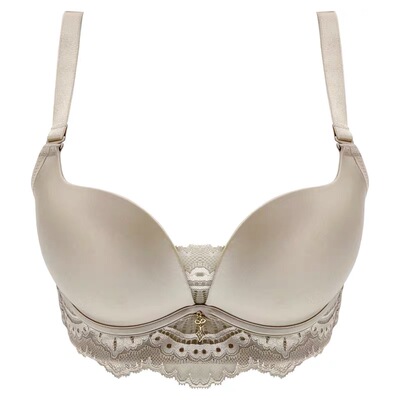 性感蕾丝无痕光面软钢圈中厚杯