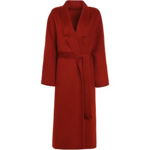 ZHUYIYI 红色双面羊绒大衣女冬高端长款气质宽松毛呢外套结婚订婚