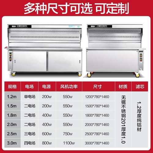 烧烤车无烟商用摆摊移动环保净化烧烤炉大型木炭燃气炉多功能烤架