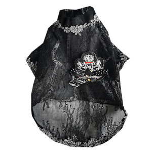 JLSC宠物黑色蕾丝王爵英伦上衣猫狗万圣节德古拉王子吸血鬼新郎