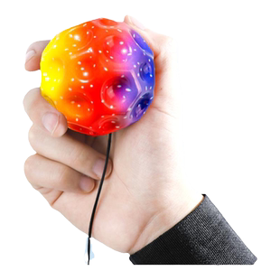 手腕弹力球月球石带绳发光回弹甩甩球儿童腕带回力球男孩球类玩具
