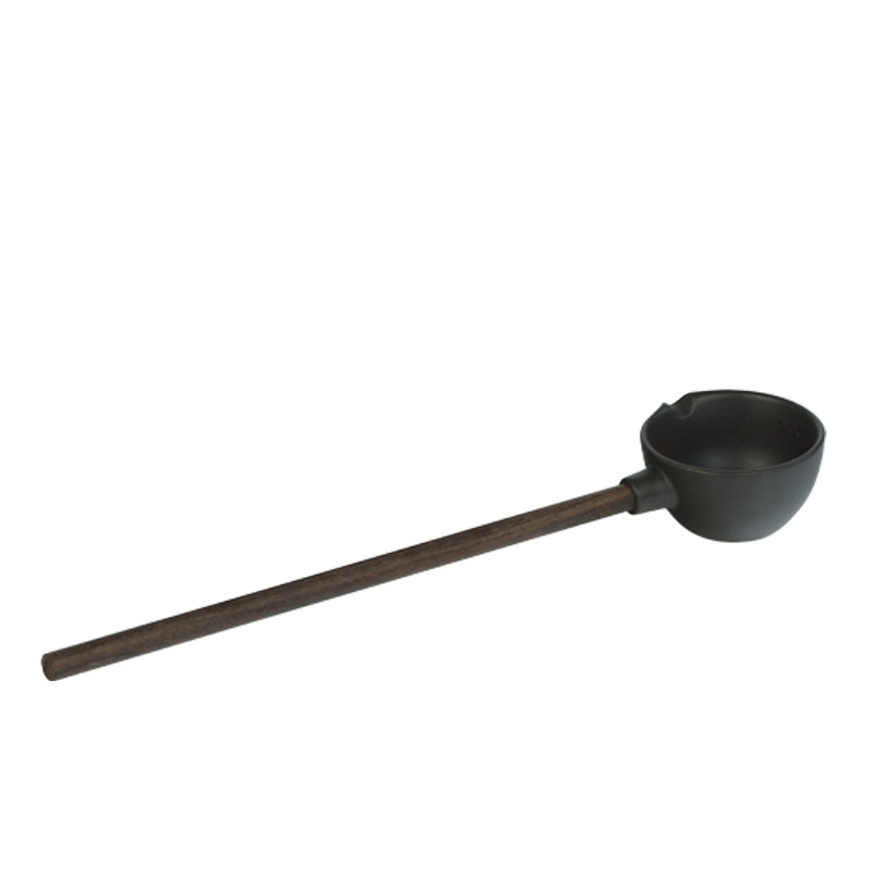 创颐陶瓷煮防烫茶勺子黑檀木茶匙