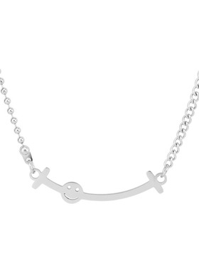 微笑日韩风钛钢不掉色短项链