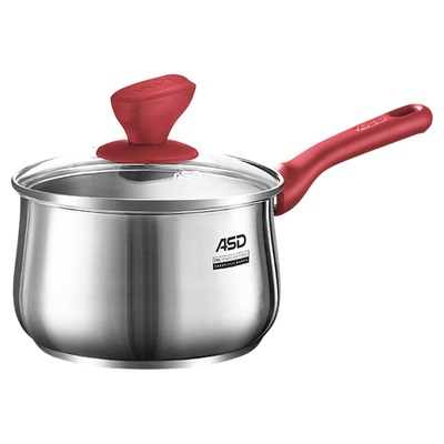 爱仕达316L不锈钢辅食锅奶锅宝宝婴儿蒸锅一体泡面汤锅无涂层小锅