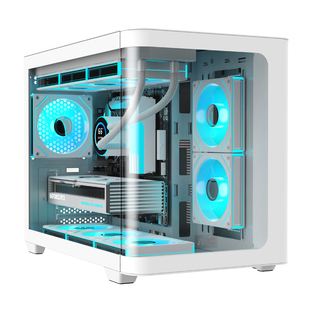 AOC震天弓海景房机箱M-ATX台式电脑游戏主机ATX黑白色兼容240水冷