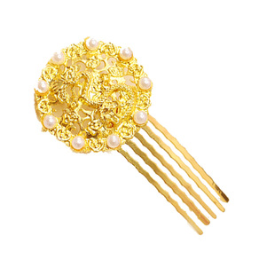 古风明制头面掩鬓汉服头饰女龙纹狄髻唐风发钗新娘发饰盘发鬓角簪