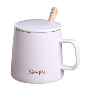 杯子陶瓷带盖带勺子马克杯家用女办公室水杯情侣咖啡早餐牛奶杯男